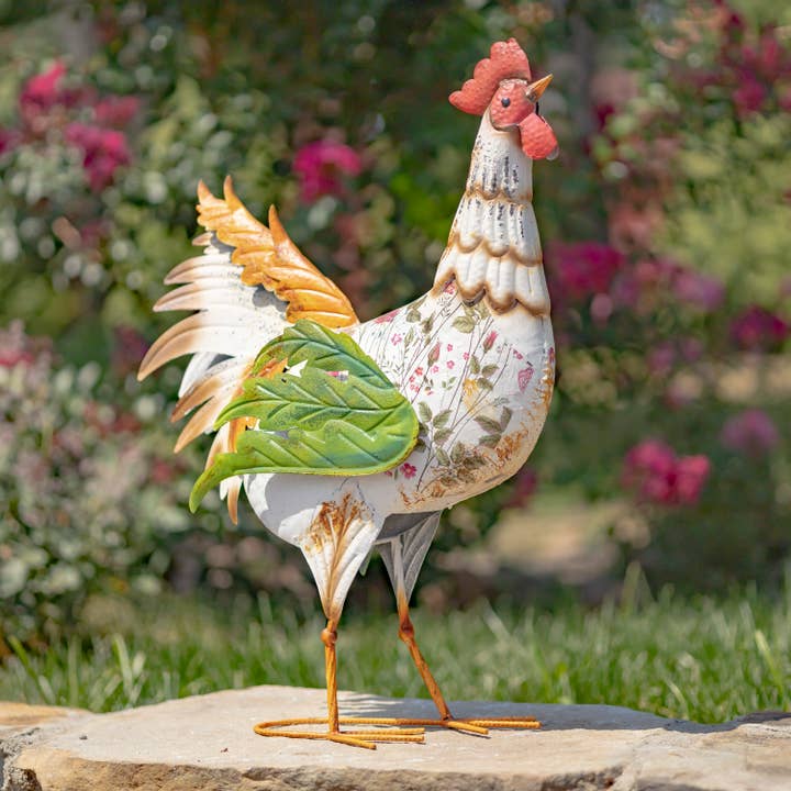 Zaer Ltd. International - Wholesale Outdoor Ornament/Decor - Iron Rooster Figurines- 6 Assorted Styles