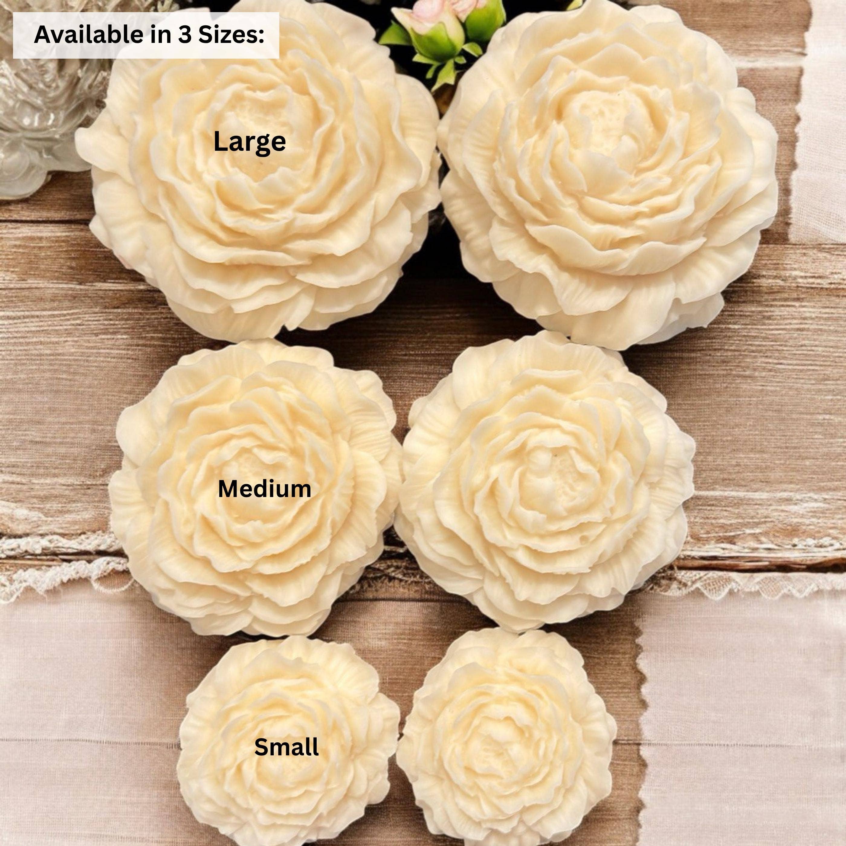 Karly’s Candles - Wholesale Novelty Candle - Peony Flower Candle Favor: Soy Wax, Wedding & Shower Gift3