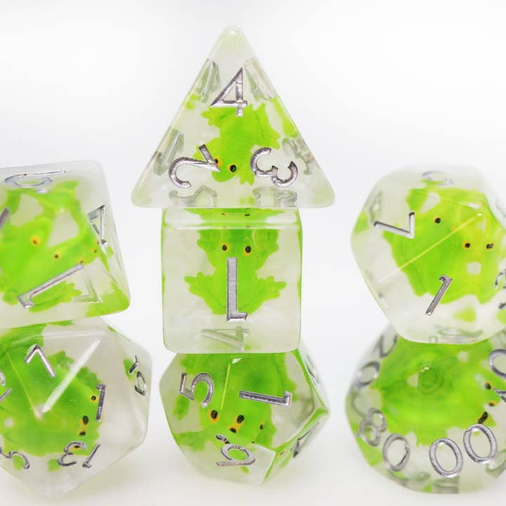 Frozen Frog RPG Dice Set for wholesale by Foam Brain Games