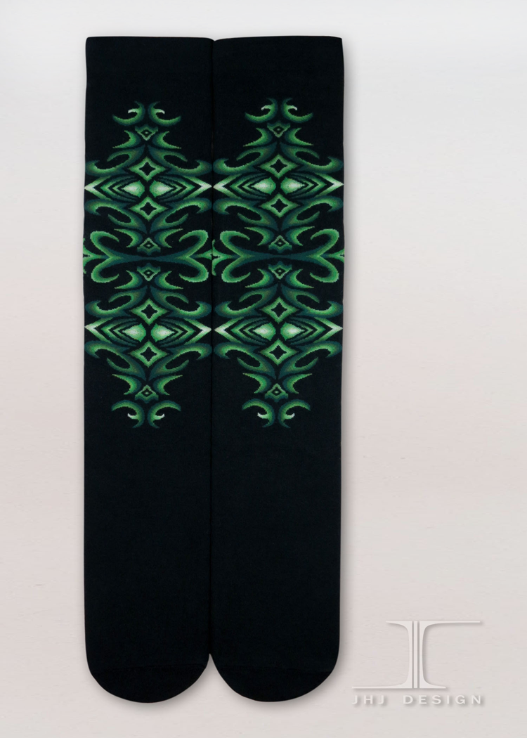 JHJ International Company Limited – Großhandel Socken – Herren – Tattoos - Tribal Motion Grün8