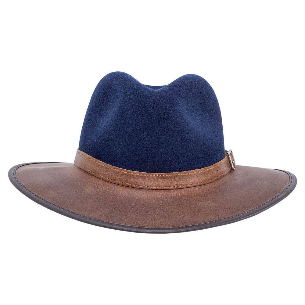 American Hat Makers - Vente Chapeau en feutre – unisexe - Chapeau Fedora extérieur en feutre de laine et cuir - Style Summit12