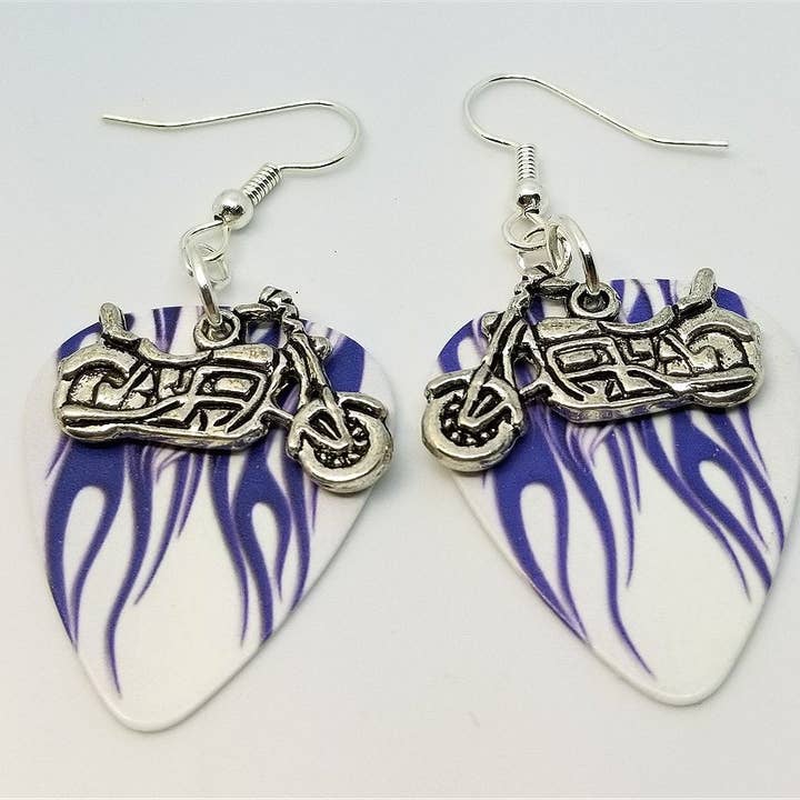 Simply Raevyn - Wholesale Dangle Earrings - Motorcycle Charm Guitar Pick Earrings38