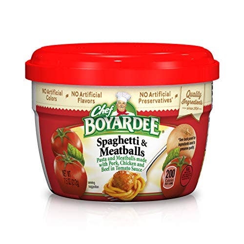 Shop The King - Vente Pâtes - Spaghettis et boulettes de viande Chef Boyardee à la sauce tomate, bol à micro-ondes de 7,5 onces