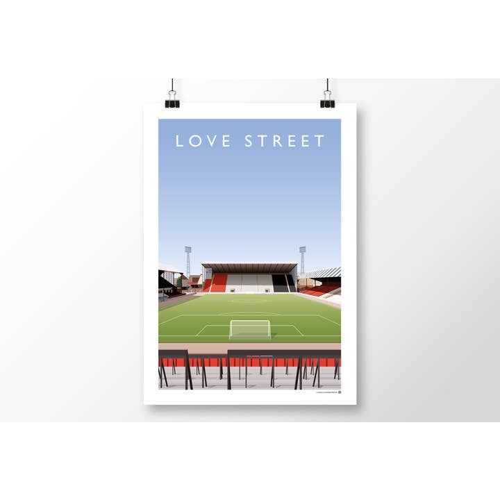 Poster di Love Street di St Mirren per la vendita all'ingrosso da parte di Matthew J I Wood Design & Illustration