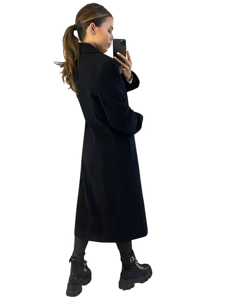 Grå Anastasia Fashions Dame Uld Cashmere Lang Vinterfrakke for engroshandel på Faire3