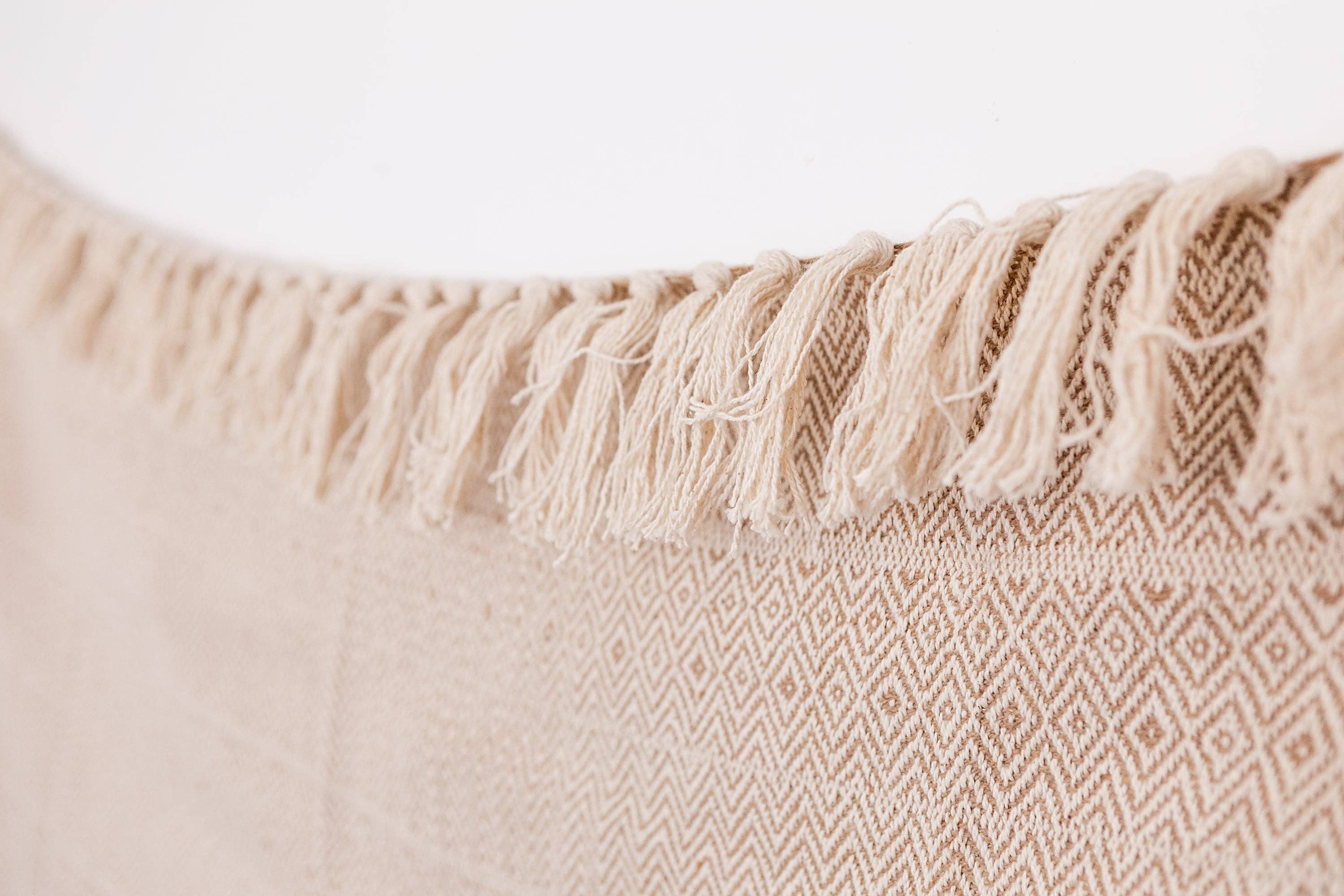 Rahab's Rope - Wholesale Throw Blanket - Hand Loomed Cotton Throw Taupe Diamond3