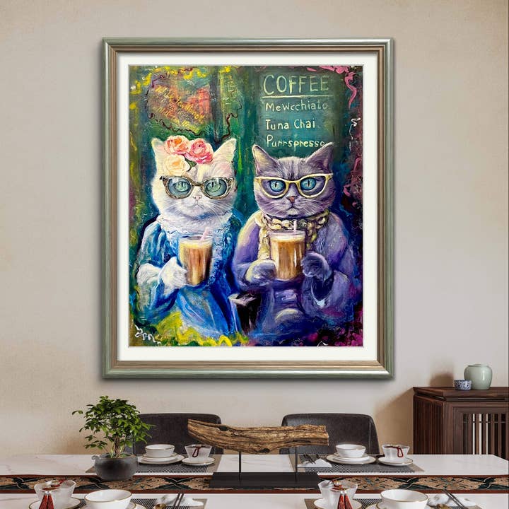 House Candy Wall Art | Lisa Alex Gray - Wholesale Art Print - Cats N Coffee – Whimsical Fine Art Print For Cat Lovers10