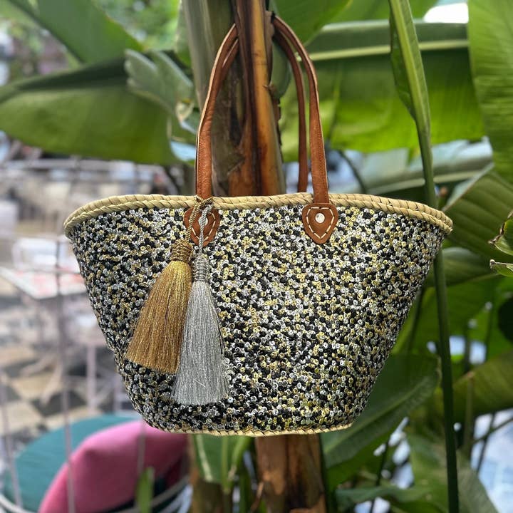 Handmade Sequin Wicker Basket and other Purchase Wholesale palmier. Free Returns & Net 60 Terms on Faire trending on Faire.