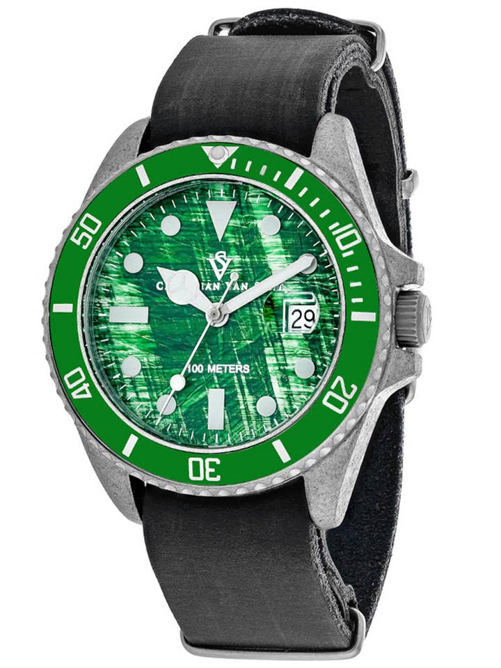 Christian Van Sant Montego vintage grøn urskiveur til mænd - CV5202B for engroshandel hos Bandanas Wholesale