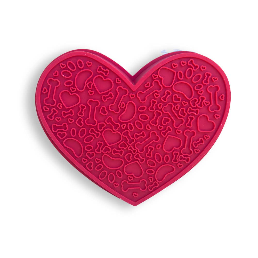 Spot N Knot - Vente Gamelle – chat et chien - Gamelle lente en silicone en forme de cœur avec tapis à lécher6