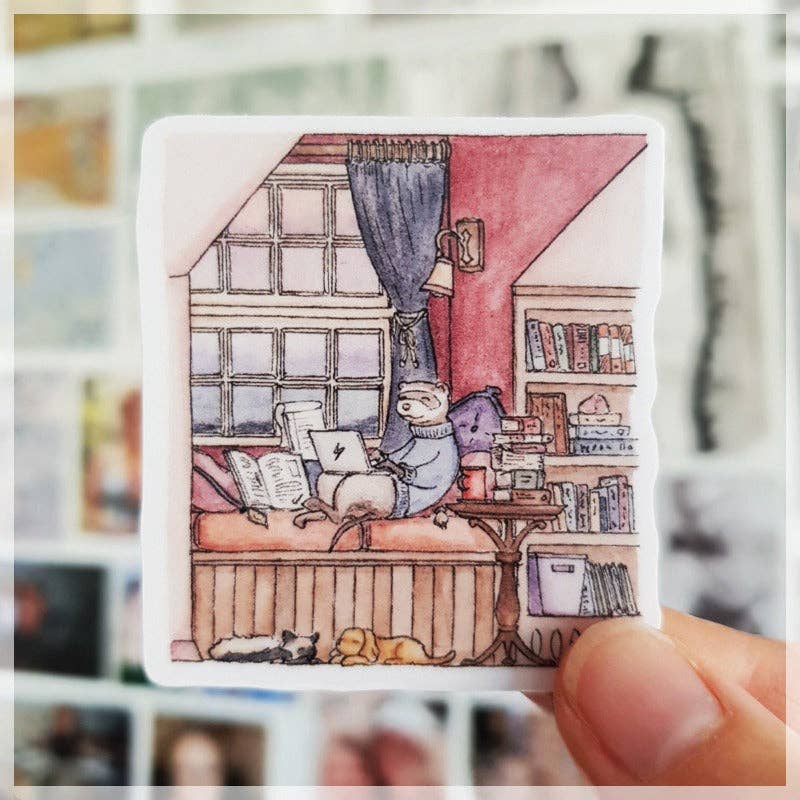 Erlenmeyer Art - Wholesale Sticker - Ferret's Evening Notes - Vinyl Sticker