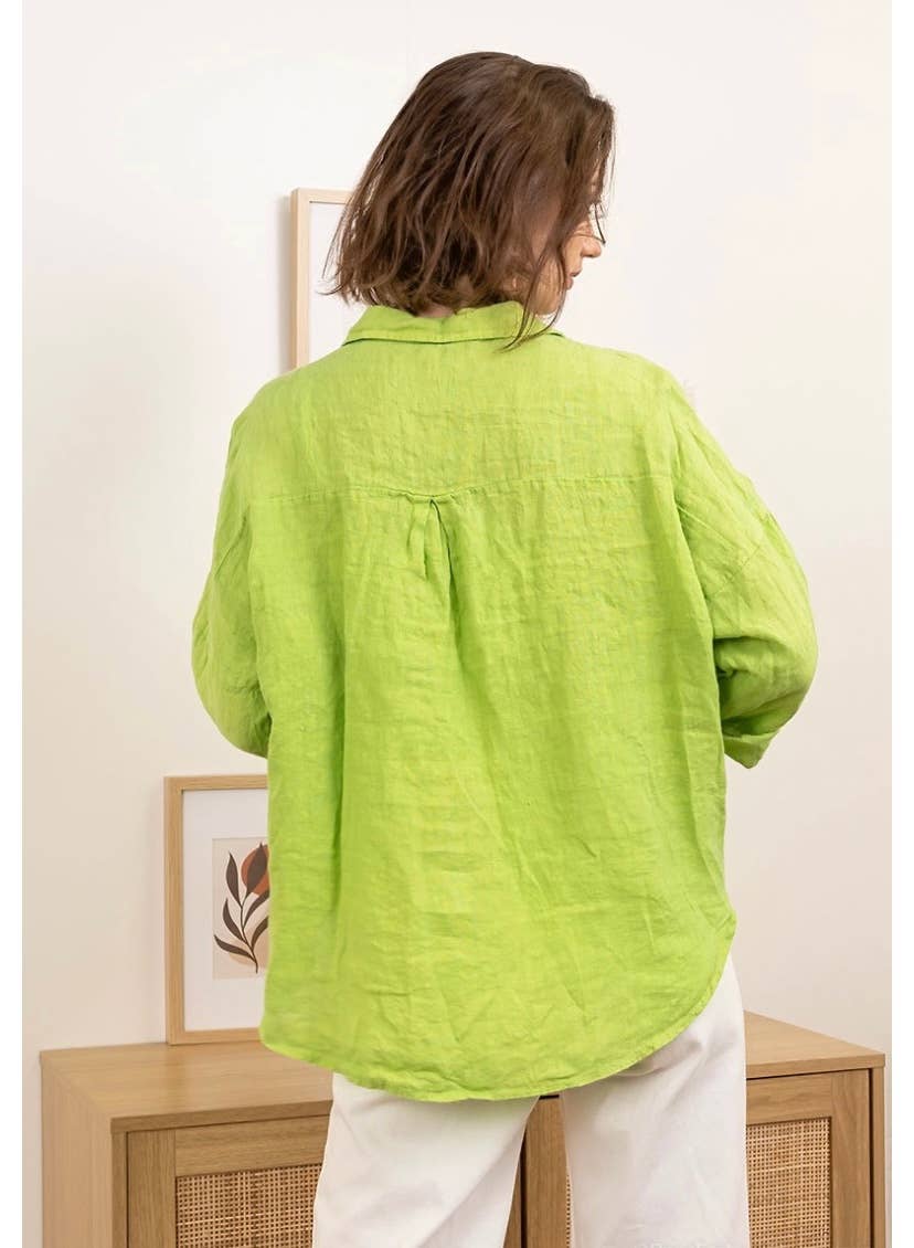 LINEN & COTTON HOUSE - Vente Chemise à col boutonné – femme - CHEMISE EN LIN. 48902 NINA53