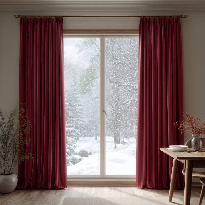 Bordeaux Red Velvet Curtain for wholesale by North Curtain