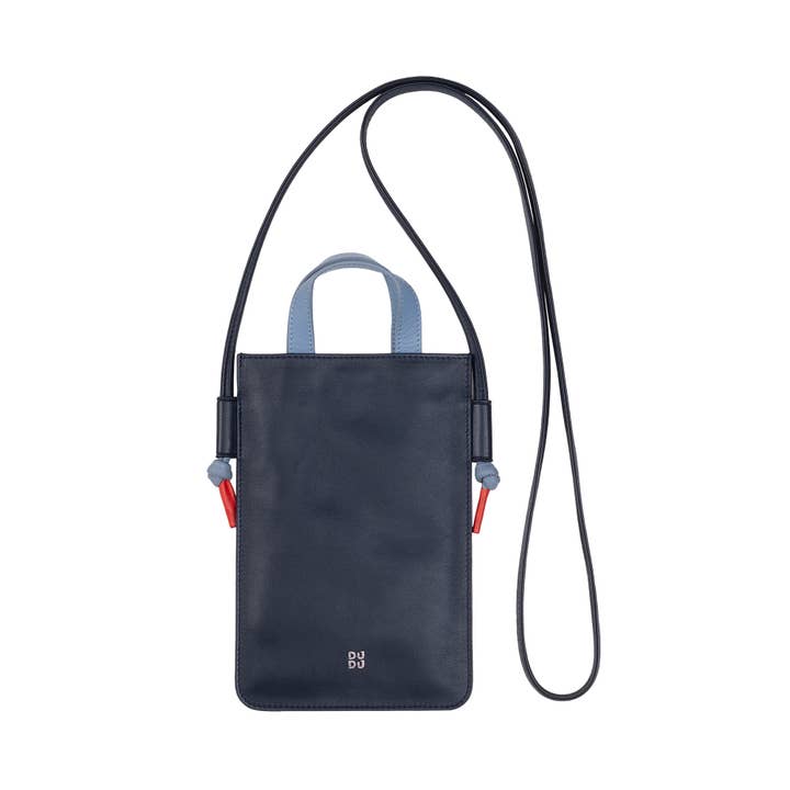 Dudu Leather Smartphone Necklace Pouch Bag Navy for wholesale by dudu