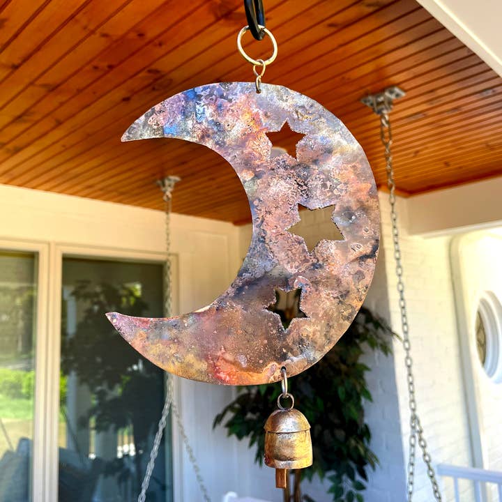 Mira Fair Trade - Wholesale Wind Chime - Star Cut Moon Chime