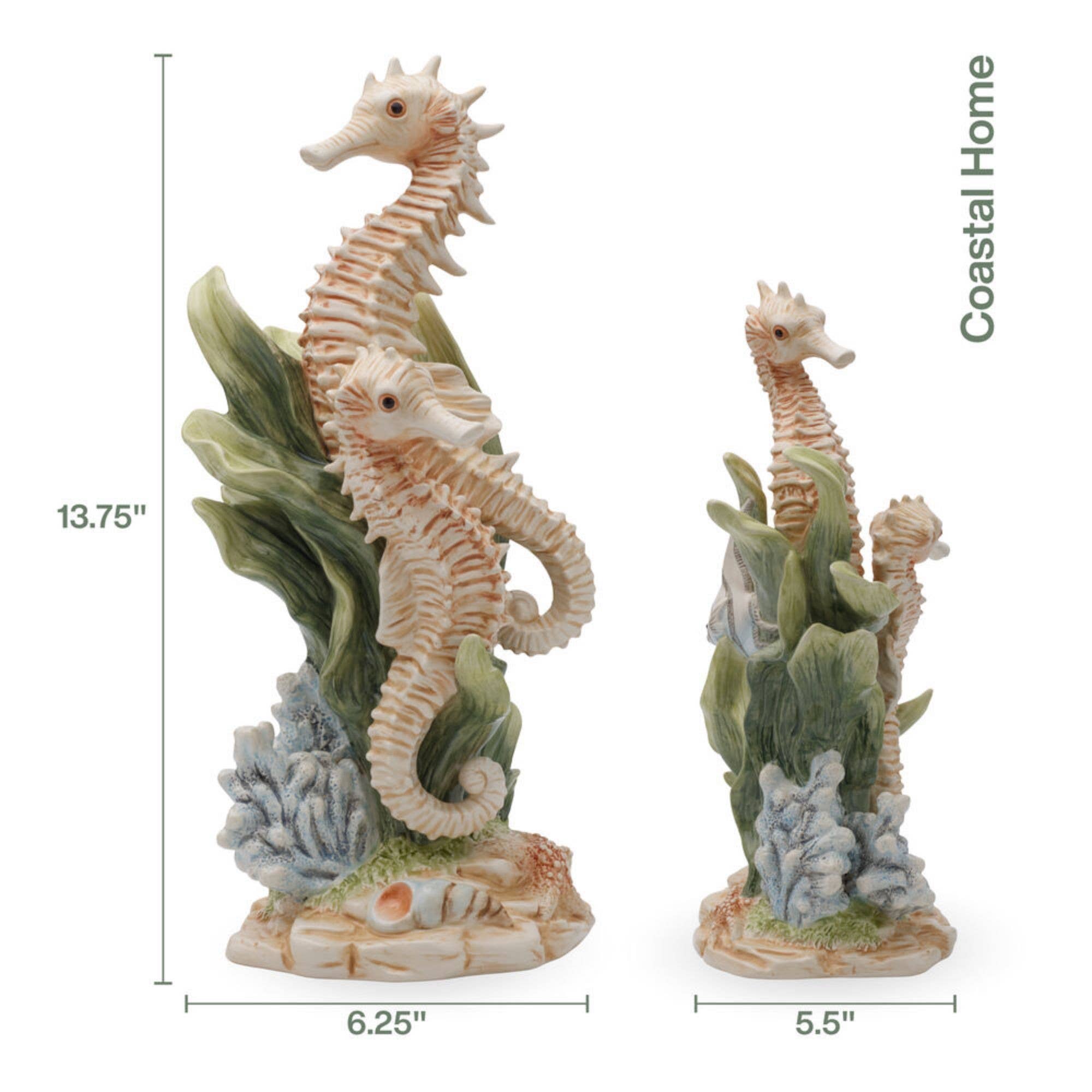 Fitz and Floyd® Mikasa® Pfaltzgraff® - Wholesale Decorative Figurine - Fitz & Floyd Coastal Hme Seahorse Fig Brown Bx Pkg3