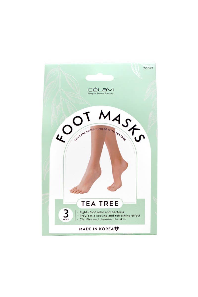 PINEAPPLE Beauty – Engroshandel Fodmaske – Celavi 70091 Tea Tree 3 par fodmasker - 1 sæt1