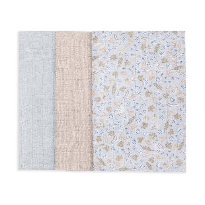 Conjunto de 3 Quadrados Muslin Bebé Biológico - Trilho da Natureza por atacado de Avery Row