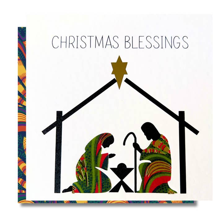 Christmas Blessings | Wrapped in Wonder Collection - AfroTouch Design Christmas Card for wholesale by AfroTouch Design