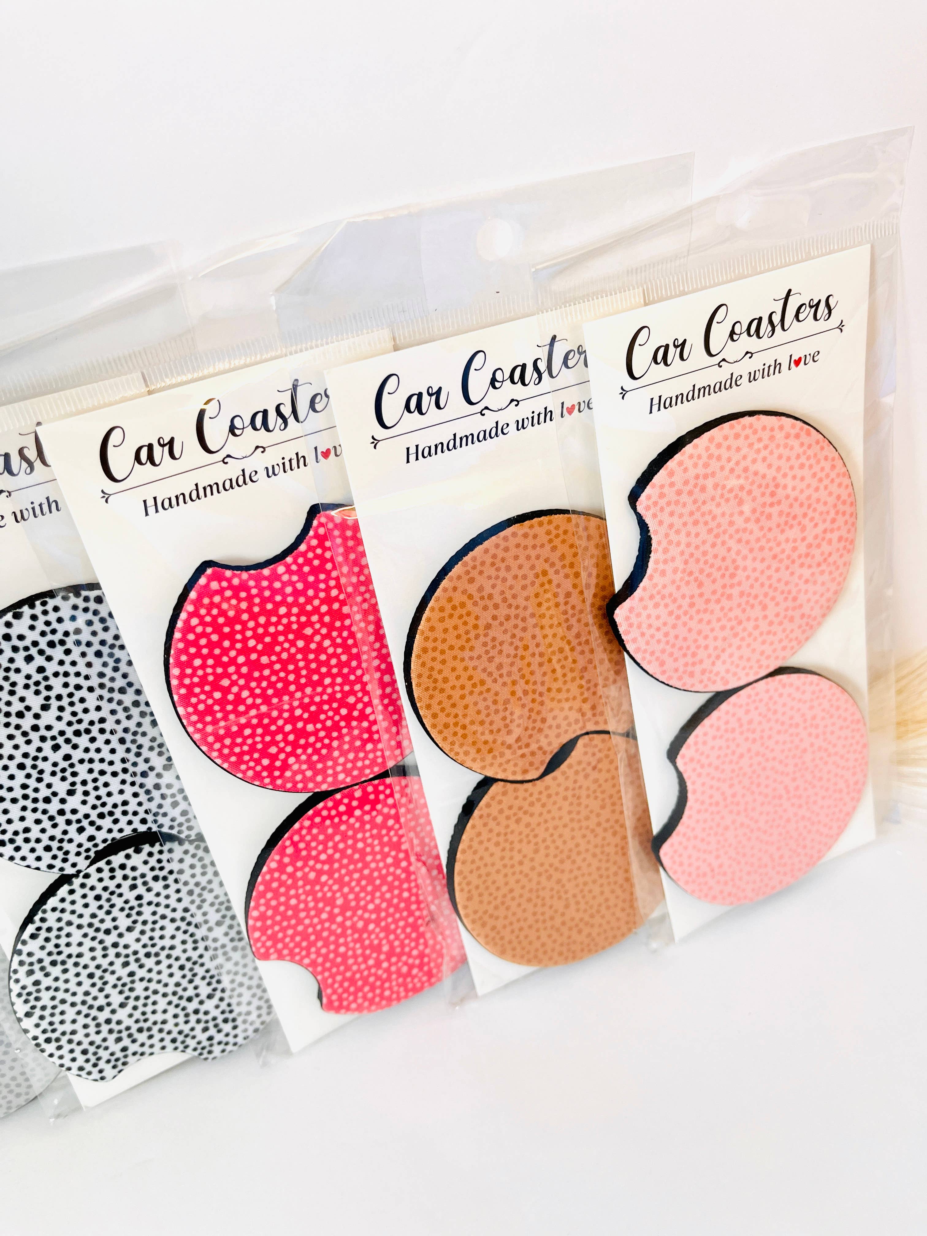 MarissaDDesigns - Wholesale Car Coaster - Women's - Dotted Neoprene Car Coasters – Trendy Cute Car Accessory21