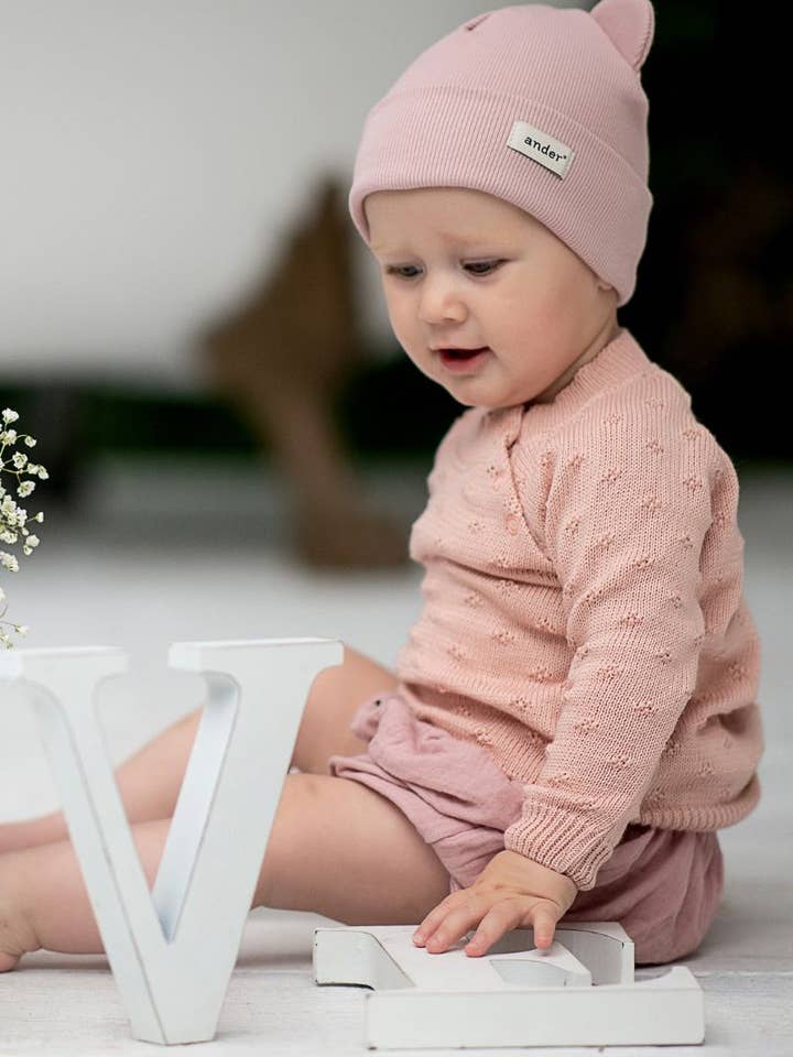 Ander - Wholesale Knit Sweater - Baby - Baby pullover MADISON PINK 100% cotton ECOTEC MADE IN POLAND