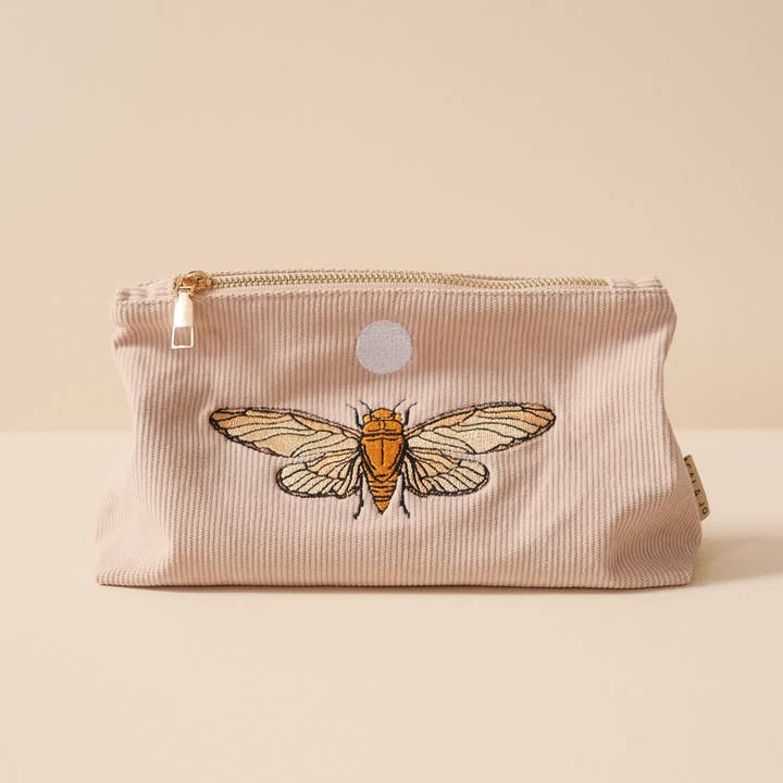 Medium Corduroy Pouch in Pale Pink for wholesale by cai & jo USA