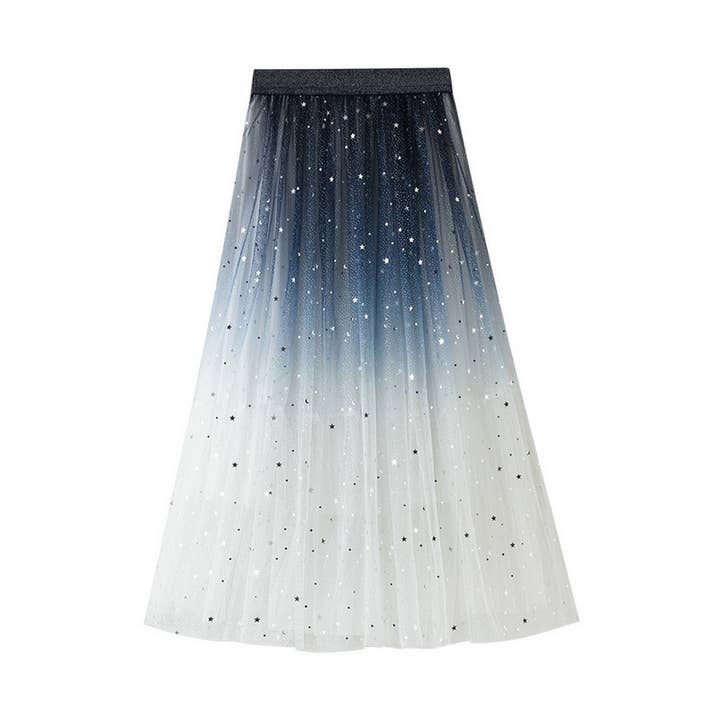 Ombre Starry Tulle Skirt with Sequin Elastic Waist_CWBMS0390 for wholesale by ACCITY