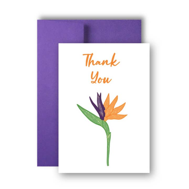 Birds of Paradise Dankeschön-Grußkarte für den Großhandel von Brandi Creations Design Studio