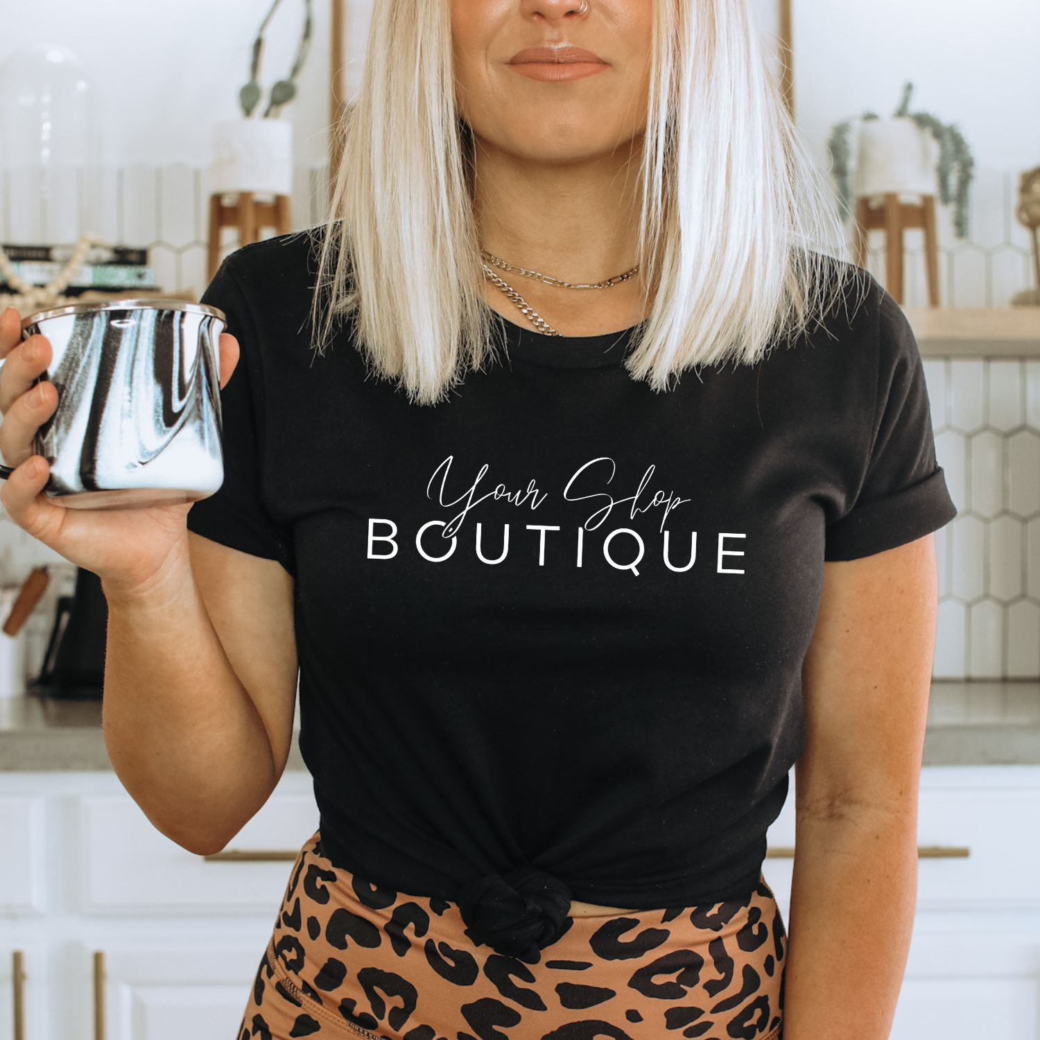 Custom Shop Name or Text Personalized Boutique Logo T-Shirt for wholesale on Faire4