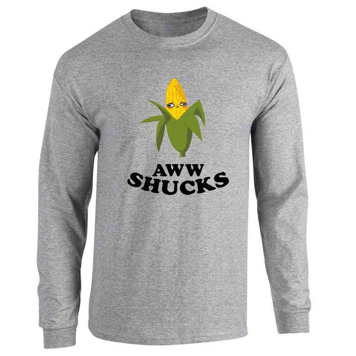 Aww Shucks Ear of Corn Cute Funny Long Sleeve for wholesale by Pop Threads