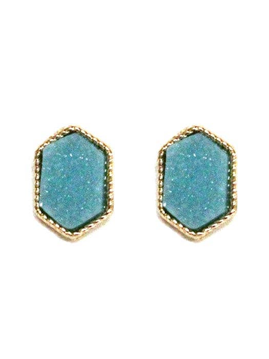 MiMi Wholesale - Wholesale Stud/Post Earrings - VE2334 Peggy Druzy Hexagon Post Earrings26