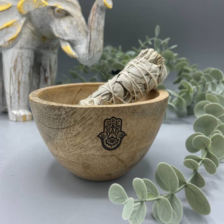 Ancient Wisdom – wholesale Smudge plate – Smudge and Ritual Offerings Bowl - Hamsa1