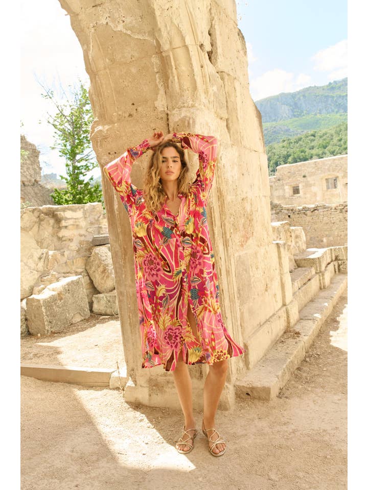Piti Cuiti - Vendita all'ingrosso Vestito - Donna - BLUSA LUNGA ROSA POSITANO