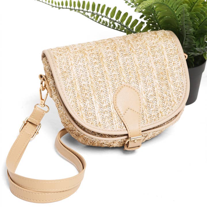 Fashion City - Wholesale Crossbody Bag - Women's - Straw Round Bottom Crossbody Summer Bag3