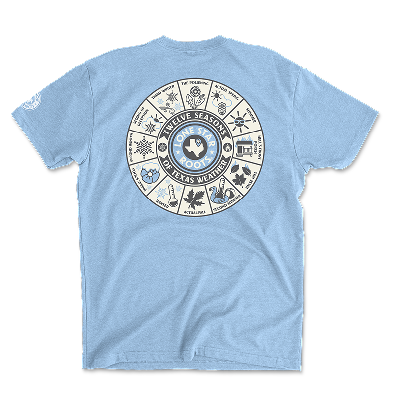 Lone Star Roots - Wholesale Screen Printed T-Shirt - Unisex - 12 Seasons of Texas T-Shirt1