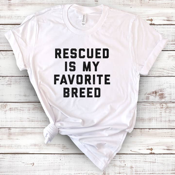 Rescued is mijn favoriete ras - Animal Lover Rescue t-shirt voor wholesale door House Of Rodan