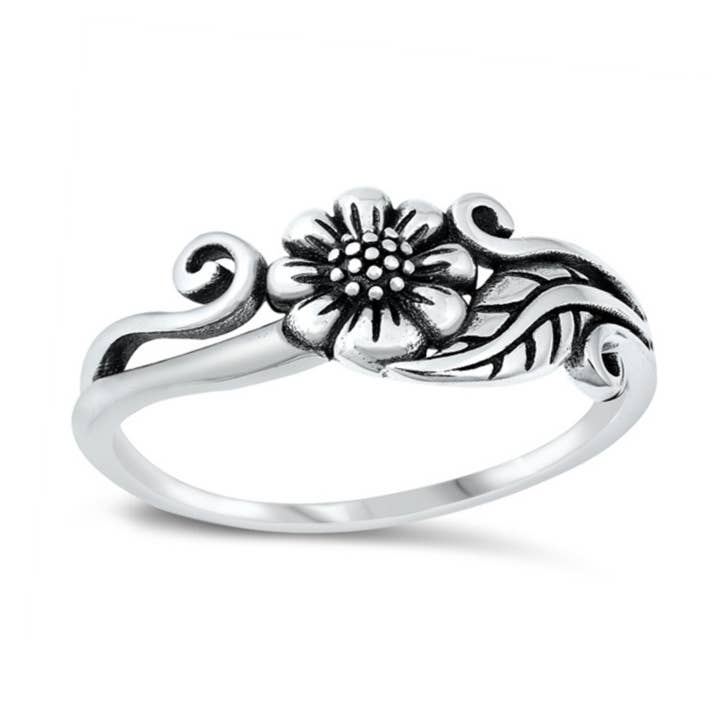 Fleur R-21 avec anneau en forme de vigne pour la vente par Moonrise Jewelry