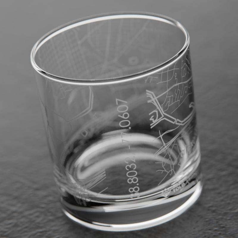 Well Told - Wholesale Drinking Glass/Cup - Alexandria, VA City Map - Etched Whiskey Rocks Glass4