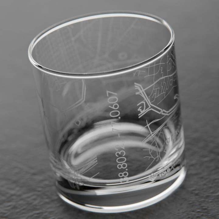 Well Told - Wholesale Drinking Glass/Cup - Alexandria, VA City Map - Etched Whiskey Rocks Glass4