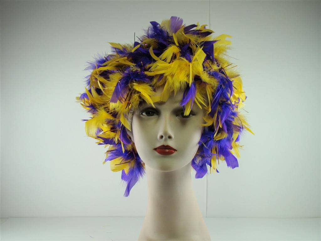 Mardi Gras Creations - Wholesale Wig/Hair Piece - Multicolor Feather Wig