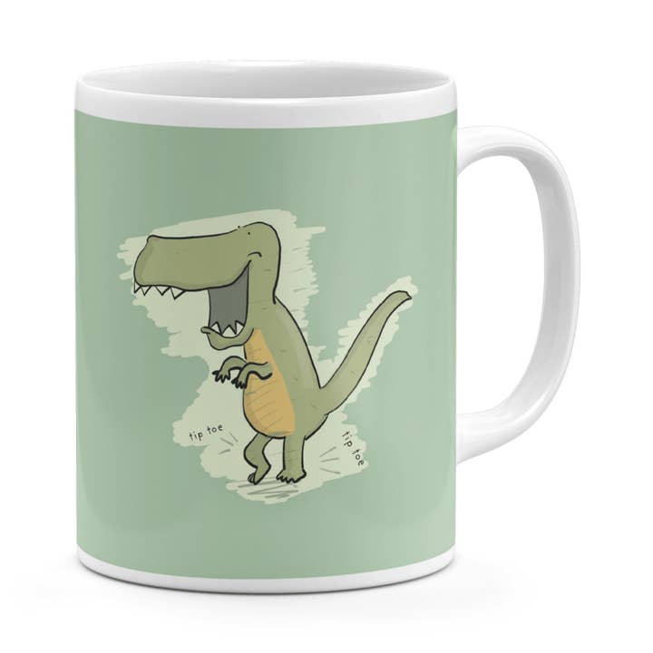 Sneaky Dinosaur | Mug for wholesale by Richard Darani