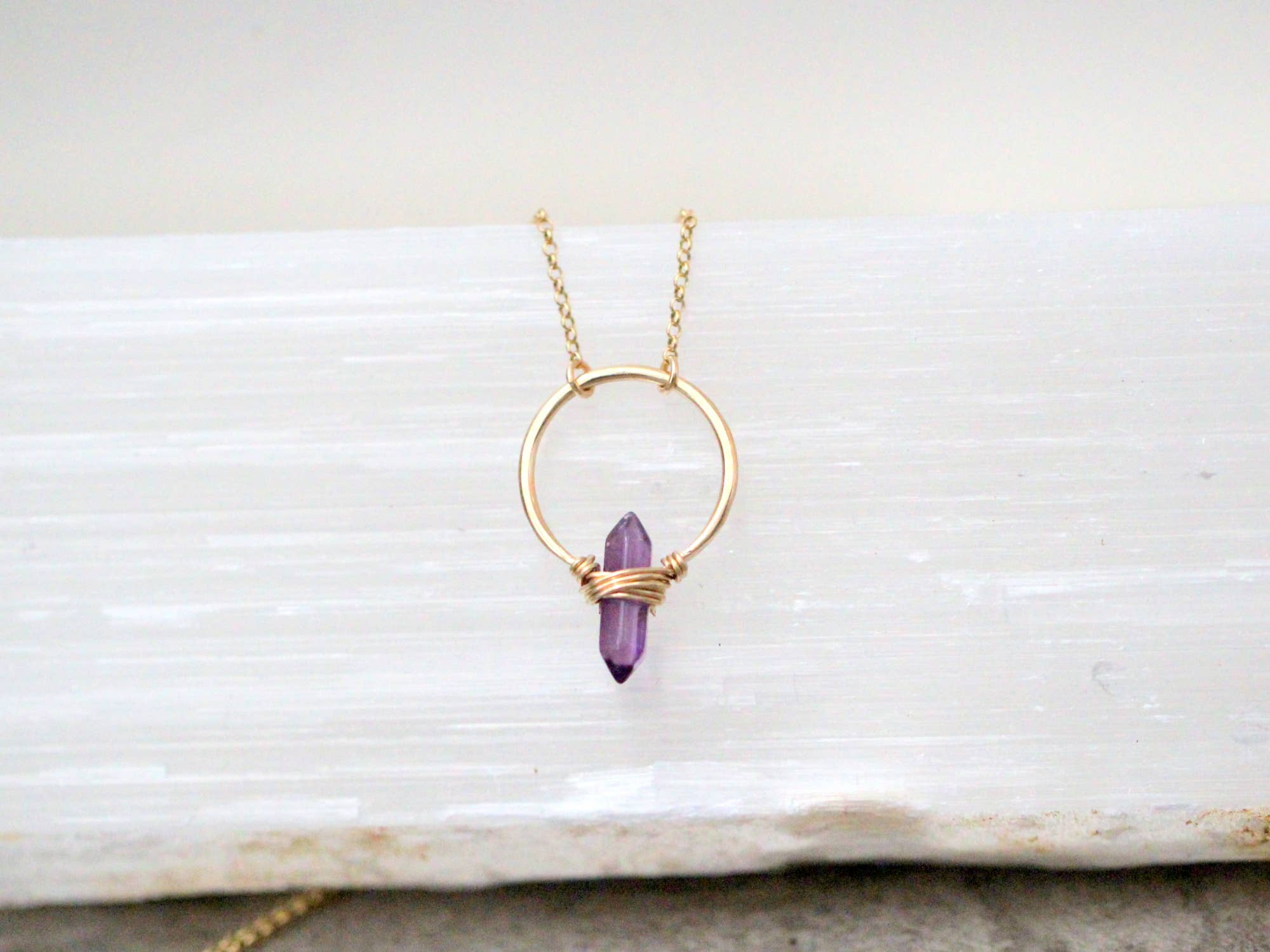 Saressa Designs - Wholesale Pendant/Charm Necklace - Crest Necklace - Amethyst2