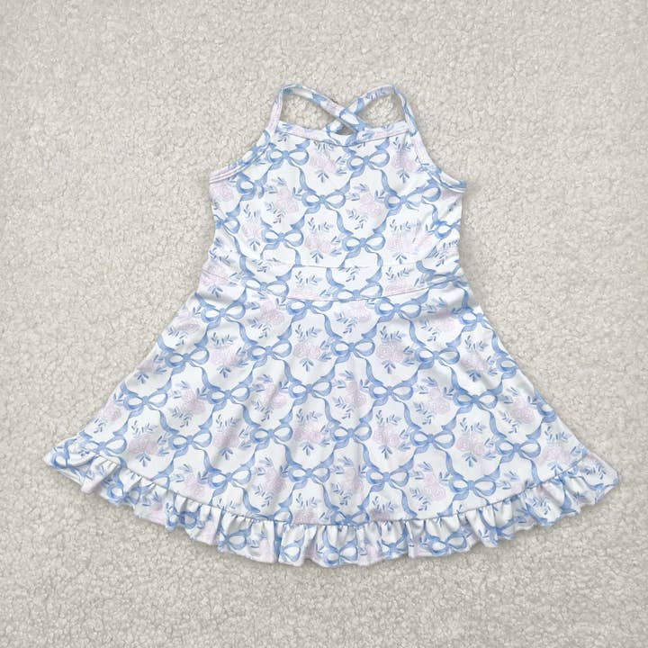 Aier Wholesale - Wholesale Athletic dress – Kids - Sibling Baby Girls Straps Sports Wear Yoga Athletic Knee Length Dresses14