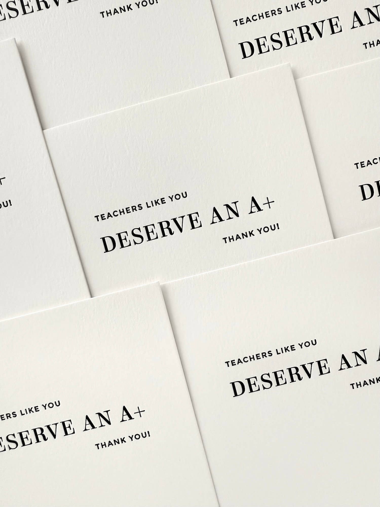 Missive – Großhandel Dankeskarten – A+ Teacher Letterpress Dankeschön-Grußkarte2