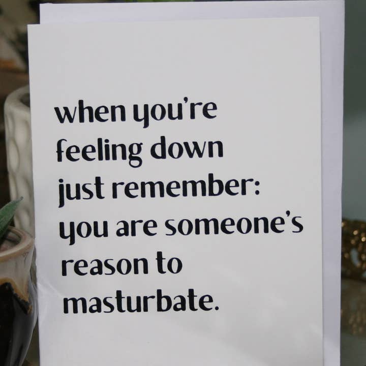Crooked Halo - Wholesale Everyday Greeting Card - Reason to Masturbate Greeting Card