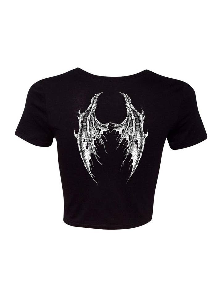 vampirefreaks - Wholesale Screen Printed T-Shirt - Women's - Broken Batwings Crop Top