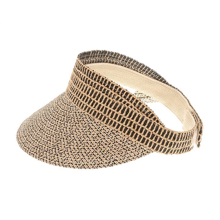 DNMC - Vente Visière – femme - Visière de soleil en paille chinée4