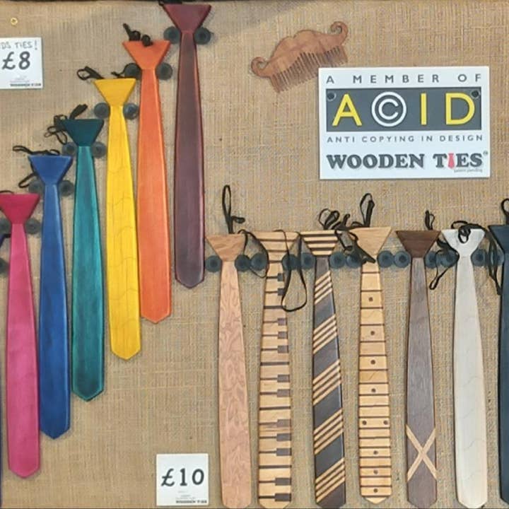 WOODEN TIES & GIFTS – wholesale Slipsar - Barn – Barn Regnbåge Färg Trä Slipsar - 35cm