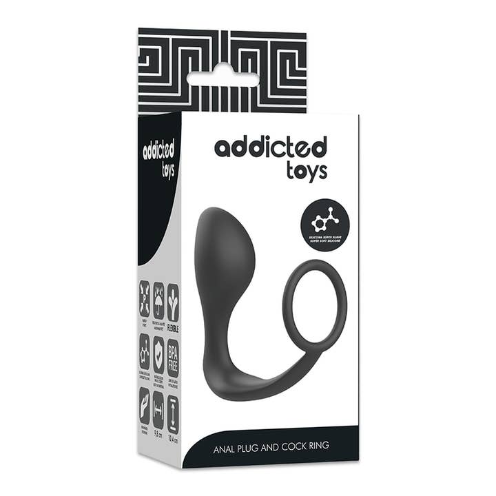 LOVERS - SHOP – Brinquedo sexual por atacado – Addicted Toys - Tampão anal com anel de silicone preto 11