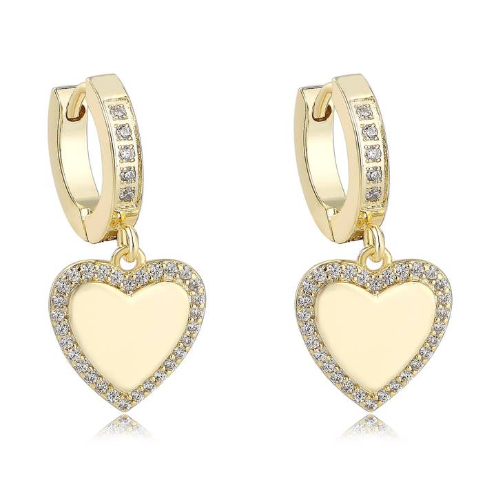 Heart of Gold Huggie Back pour la vente par The Tiny Gem